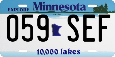 MN license plate 059SEF