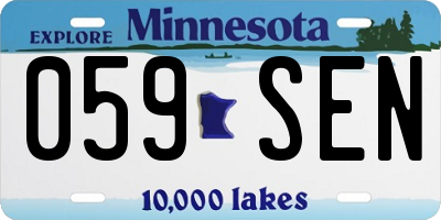 MN license plate 059SEN