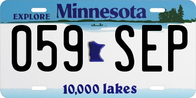 MN license plate 059SEP