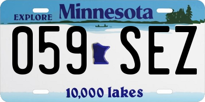 MN license plate 059SEZ