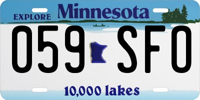 MN license plate 059SFO