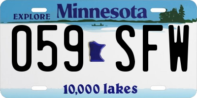 MN license plate 059SFW