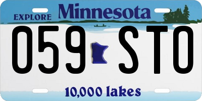 MN license plate 059STO