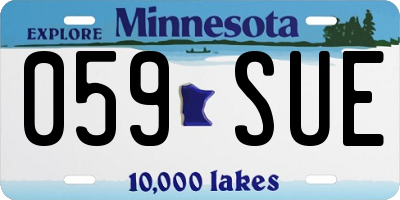 MN license plate 059SUE