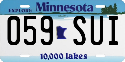 MN license plate 059SUI