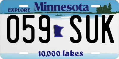 MN license plate 059SUK