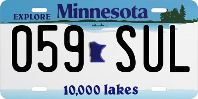 MN license plate 059SUL