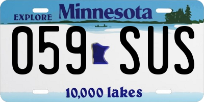 MN license plate 059SUS