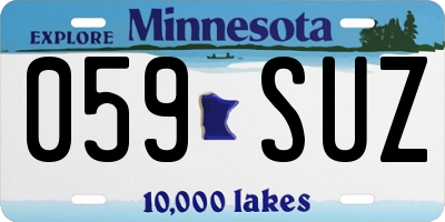 MN license plate 059SUZ