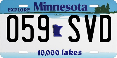 MN license plate 059SVD
