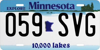 MN license plate 059SVG
