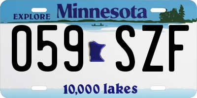 MN license plate 059SZF