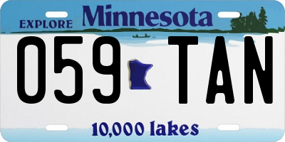 MN license plate 059TAN