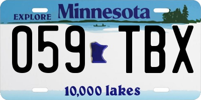 MN license plate 059TBX