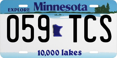MN license plate 059TCS