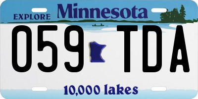 MN license plate 059TDA