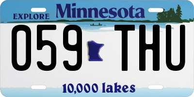 MN license plate 059THU