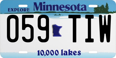 MN license plate 059TIW