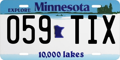 MN license plate 059TIX