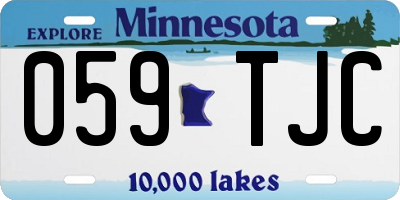 MN license plate 059TJC