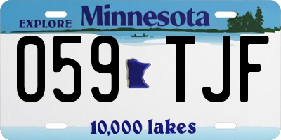 MN license plate 059TJF