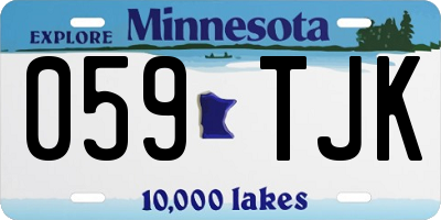 MN license plate 059TJK