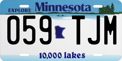MN license plate 059TJM