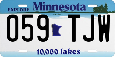 MN license plate 059TJW