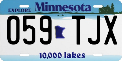 MN license plate 059TJX