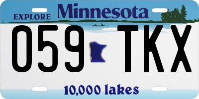 MN license plate 059TKX