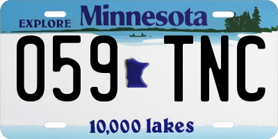 MN license plate 059TNC