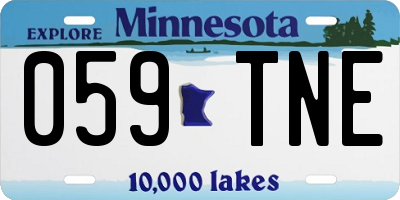 MN license plate 059TNE