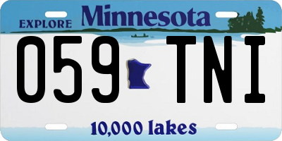 MN license plate 059TNI