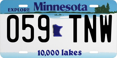 MN license plate 059TNW