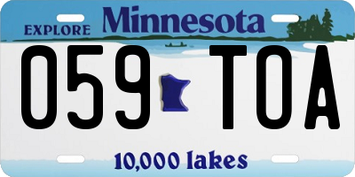 MN license plate 059TOA