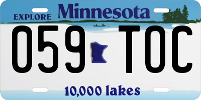 MN license plate 059TOC