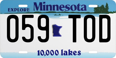 MN license plate 059TOD
