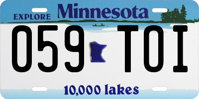 MN license plate 059TOI