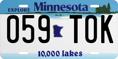 MN license plate 059TOK