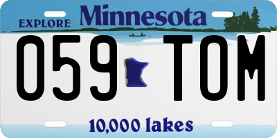 MN license plate 059TOM