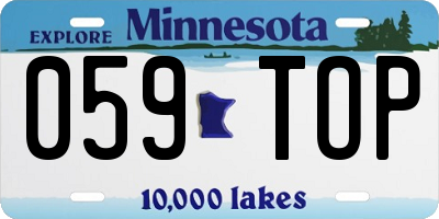 MN license plate 059TOP