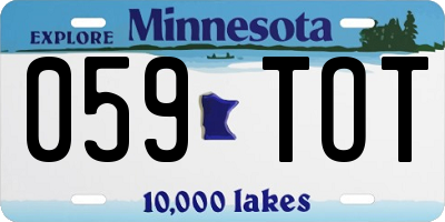 MN license plate 059TOT