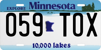 MN license plate 059TOX