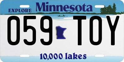 MN license plate 059TOY