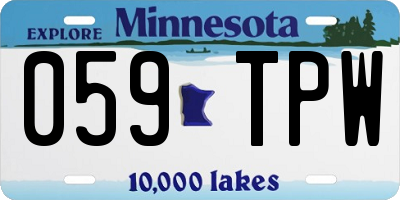MN license plate 059TPW
