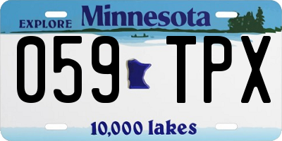 MN license plate 059TPX