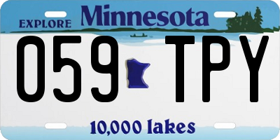 MN license plate 059TPY