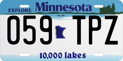 MN license plate 059TPZ