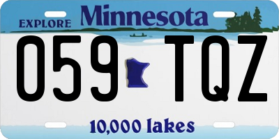 MN license plate 059TQZ