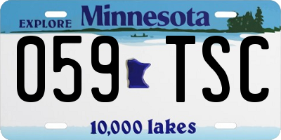MN license plate 059TSC